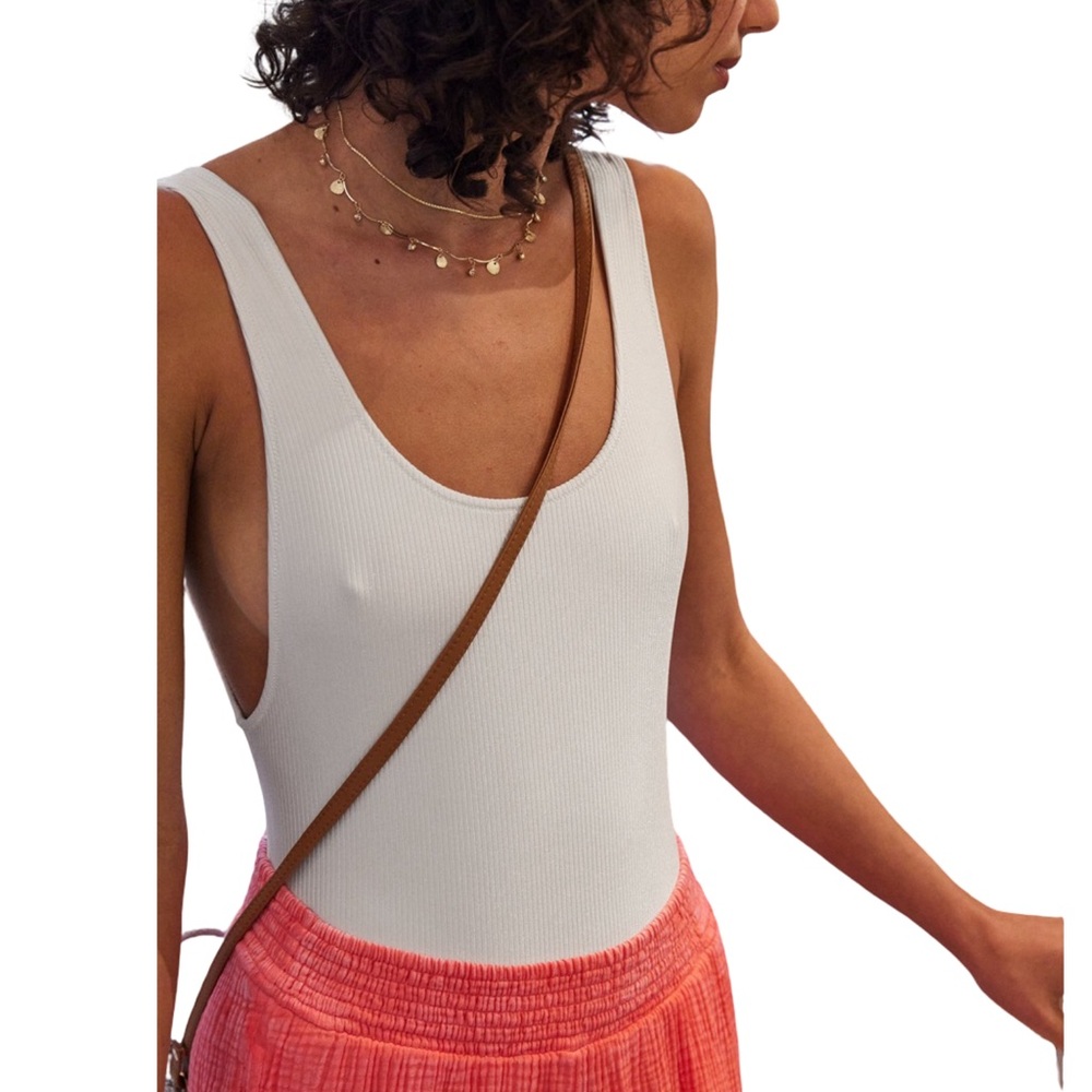 Aerie Shiny Rib Birthday Scoop Cheekiest One Piece Swimsuit NWT Beach Satiny - Picture 3 of 10